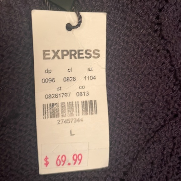 NWT beautiful navy blue  women’s Express Knit 🧶 long sleeve sweater - Picture 7 of 8